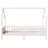 Cama con forma de casa de niños madera maciza blanca 90x200