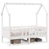 Cama con forma de casa para niños madera maciza blanco