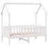 Cama con forma de casa para niños madera maciza blanco