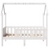 Cama con forma de casa para niños madera maciza blanco