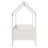 Cama con forma de casa para niños madera maciza blanco