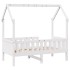 Cama con forma de casa para niños madera maciza blanco