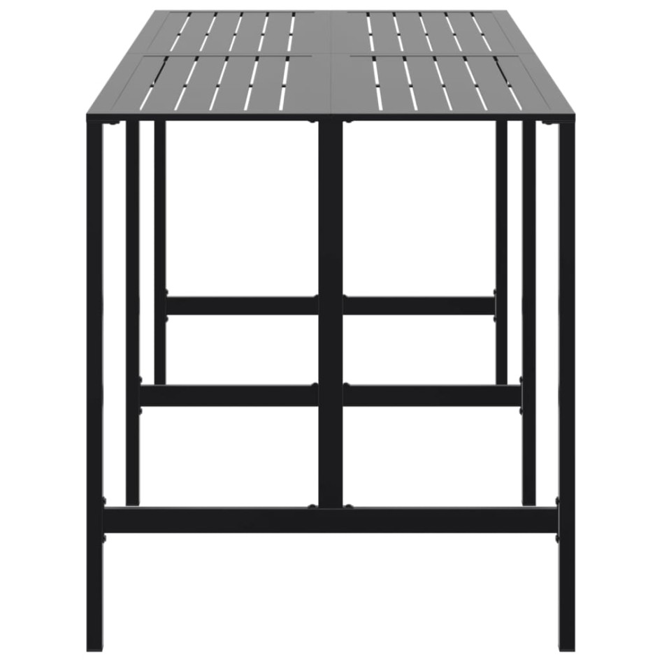 Mesa alta de bar acero recubrimiento polvo negro 200x100x110