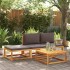 Set sofás de jardín con cojines 4 pzas madera maciza de