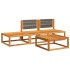 Set sofás de jardín con cojines 4 pzas madera maciza de