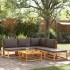Set de sofás de jardín con cojines 6 pzas madera maciza