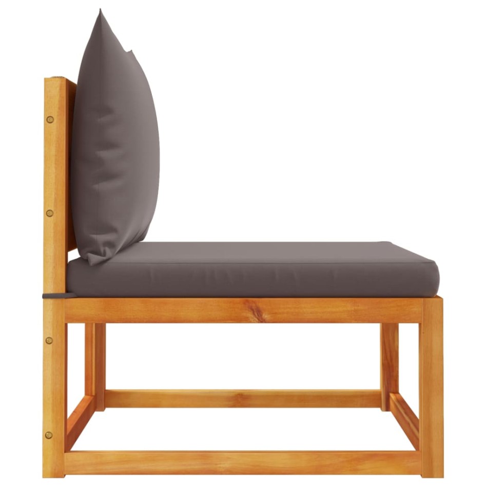 Sofá jardín sin reposabrazos con cojines madera maciza