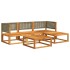 Set de sofás de jardín con cojines 5 pzas madera maciza