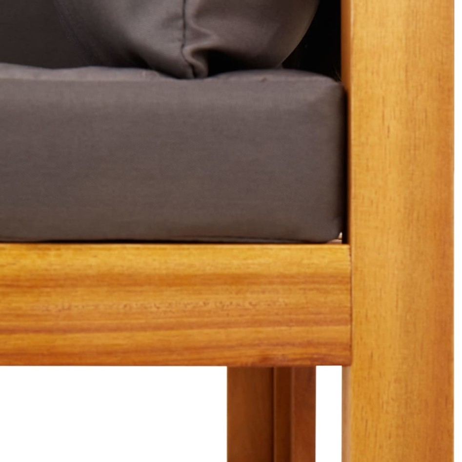 Set de sofás de jardín con cojines 5 pzas madera maciza