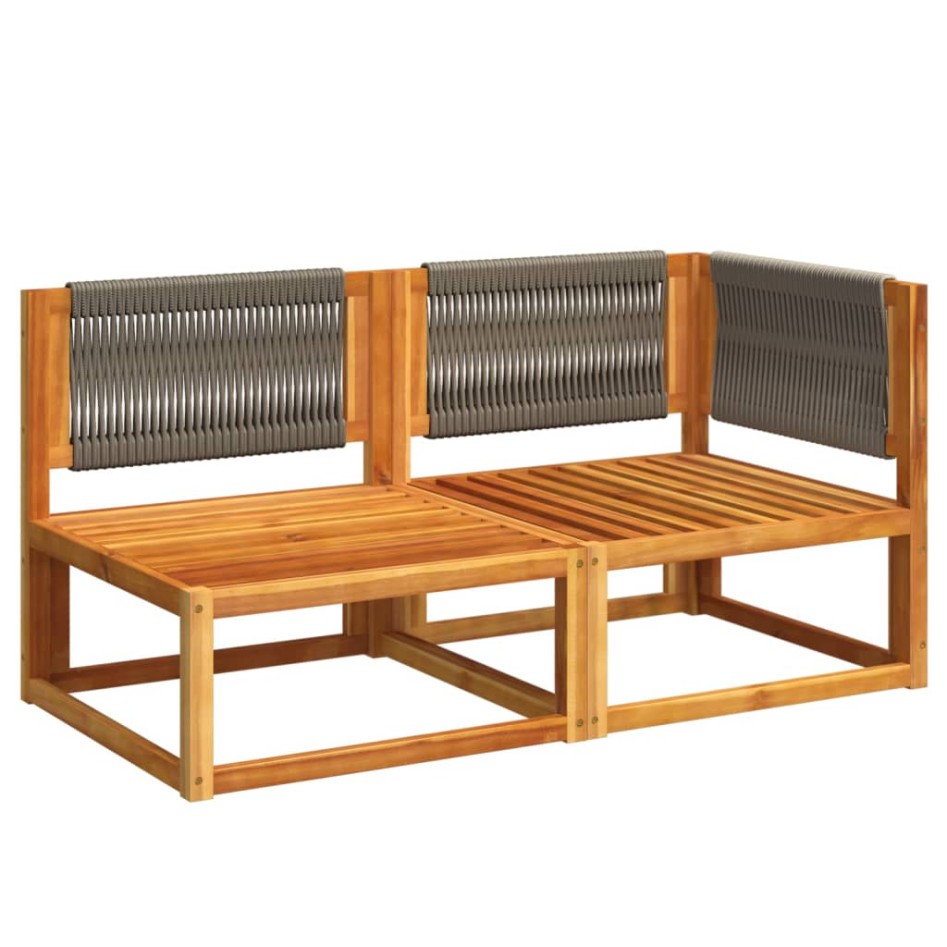 Sofá de jardín 2 plazas con cojines madera maciza de