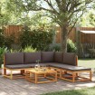 Set de sofás de jardín con cojines 6 pzas madera maciza acacia