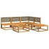 Set de sofás de jardín con cojines 6 pzas madera maciza