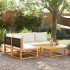Set de sofás de jardín con cojines 5 pzas madera maciza