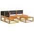 Set de sofás de jardín con cojines 5 pzas madera maciza