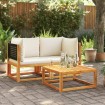 Sofás de esquina jardín con cojines 2 pzas madera maciza acacia