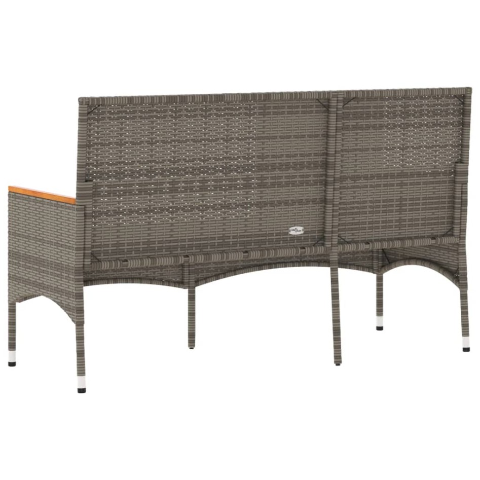 Banco de jardín 3 plazas con cojines ratán sintético