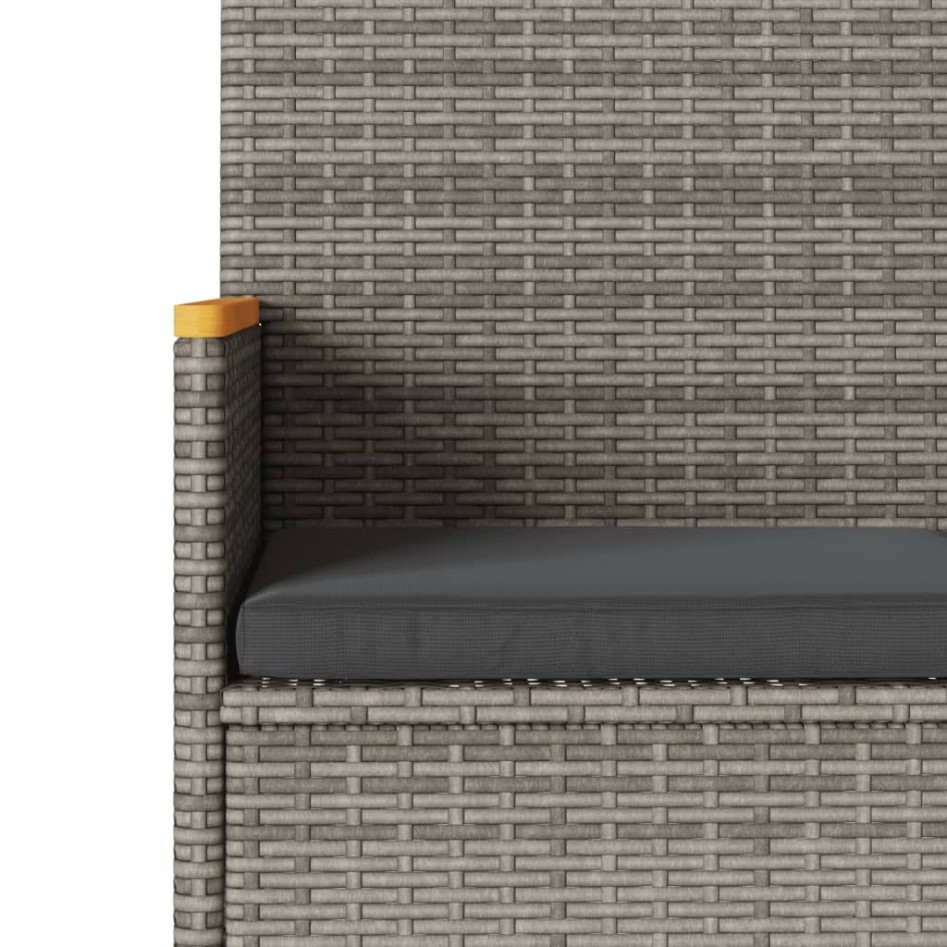 Banco de jardín 3 plazas con cojines ratán sintético