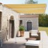 Toldo de pie manual retráctil amarillo y blanco 350x250