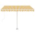 Toldo de pie manual retráctil amarillo y blanco 350x250