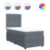 Cama box spring con colchón terciopelo gris oscuro 100x200