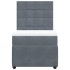 Cama box spring con colchón terciopelo gris oscuro 100x200