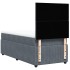 Cama box spring con colchón terciopelo gris oscuro 100x200