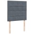 Cama box spring con colchón terciopelo gris oscuro 100x200