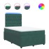 Cama box spring con colchón terciopelo verde oscuro 120x200