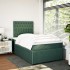 Cama box spring con colchón terciopelo verde oscuro 120x200