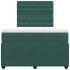 Cama box spring con colchón terciopelo verde oscuro 120x200