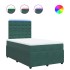 Cama box spring con colchón terciopelo verde oscuro 120x200
