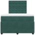 Cama box spring con colchón terciopelo verde oscuro 120x200