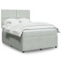 Cama box spring con colchón terciopelo gris claro 140x200