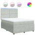 Cama box spring con colchón terciopelo gris claro 140x200