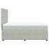 Cama box spring con colchón terciopelo gris claro 140x200