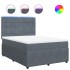 Cama box spring con colchón terciopelo gris oscuro 140x200