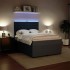 Cama box spring con colchón terciopelo gris oscuro 140x200