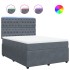 Cama box spring con colchón terciopelo gris oscuro 140x200