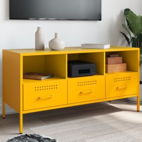 Mueble para TV acero amarillo mostaza 100,5x39x50,5