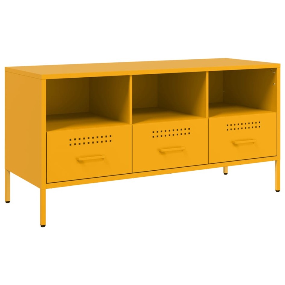 Mueble para TV acero amarillo mostaza 100,5x39x50,5