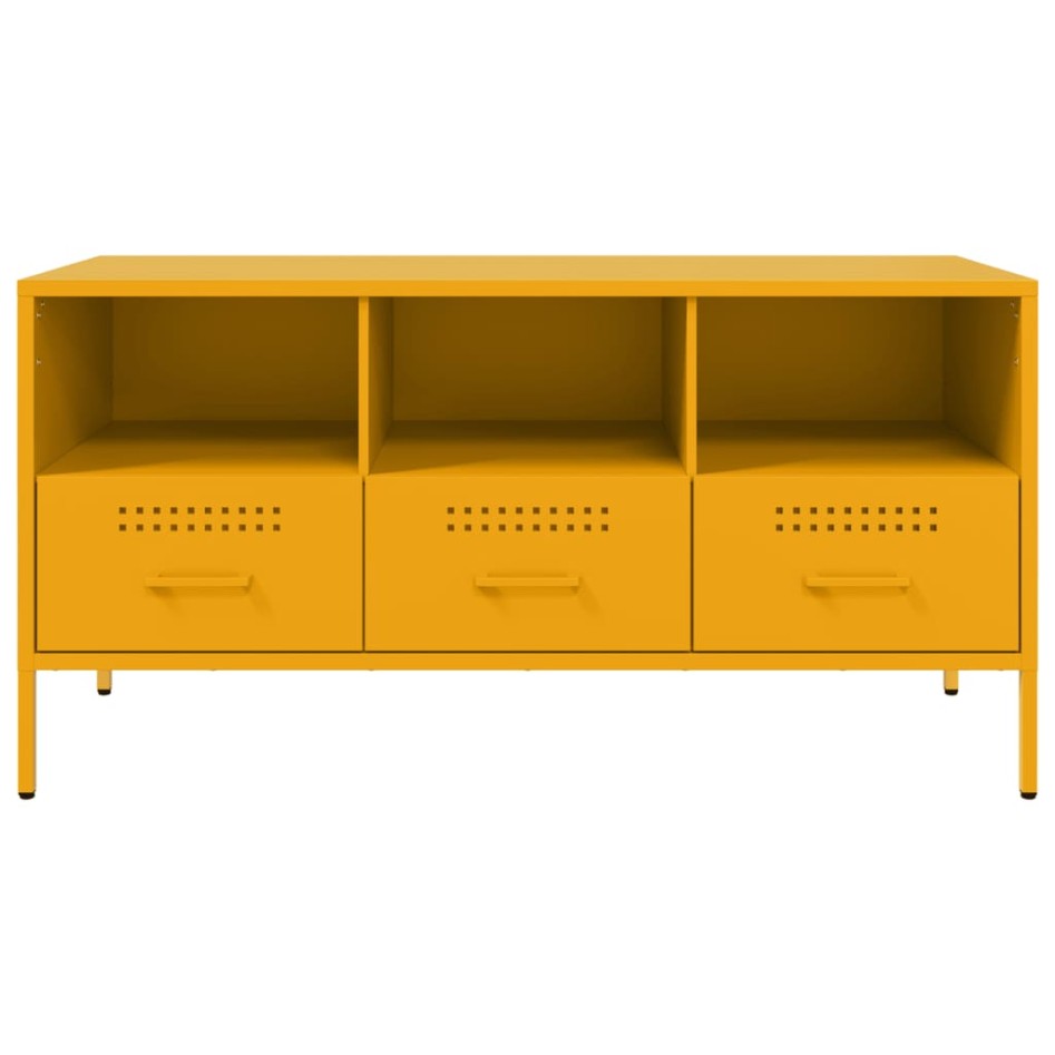 Mueble para TV acero amarillo mostaza 100,5x39x50,5