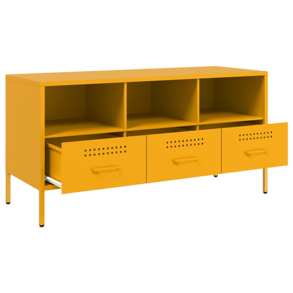Mueble para TV acero amarillo mostaza 100,5x39x50,5