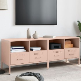 Muebles para TV 2 unidades acero rosa 68x39x50,5