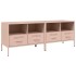 Muebles para TV 2 unidades acero rosa 68x39x50,5