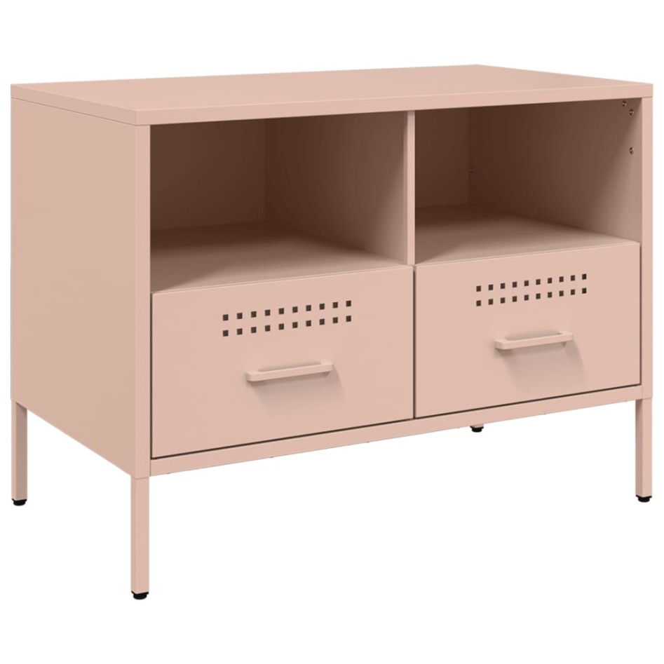 Muebles para TV 2 unidades acero rosa 68x39x50,5