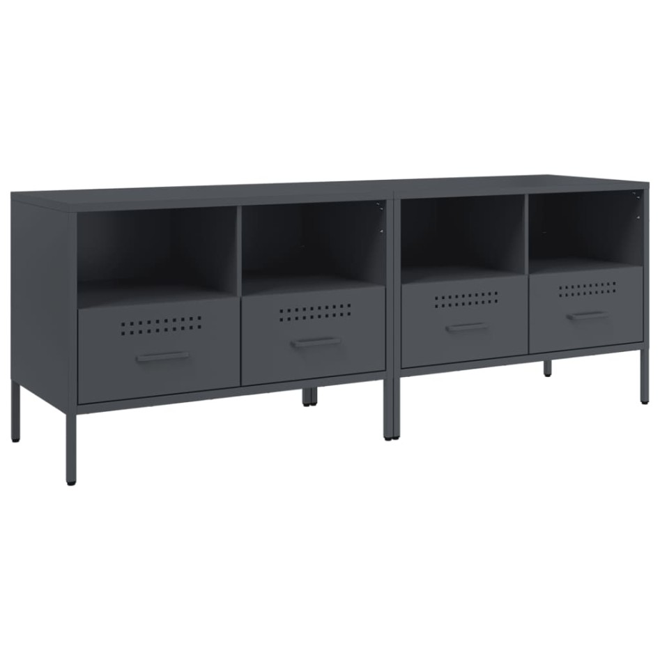 Muebles para TV 2 unidades acero gris antracita 68x39x50,5