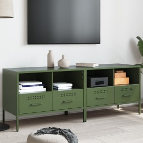 Muebles para TV 2 unidades acero verde oliva 68x39x50,5
