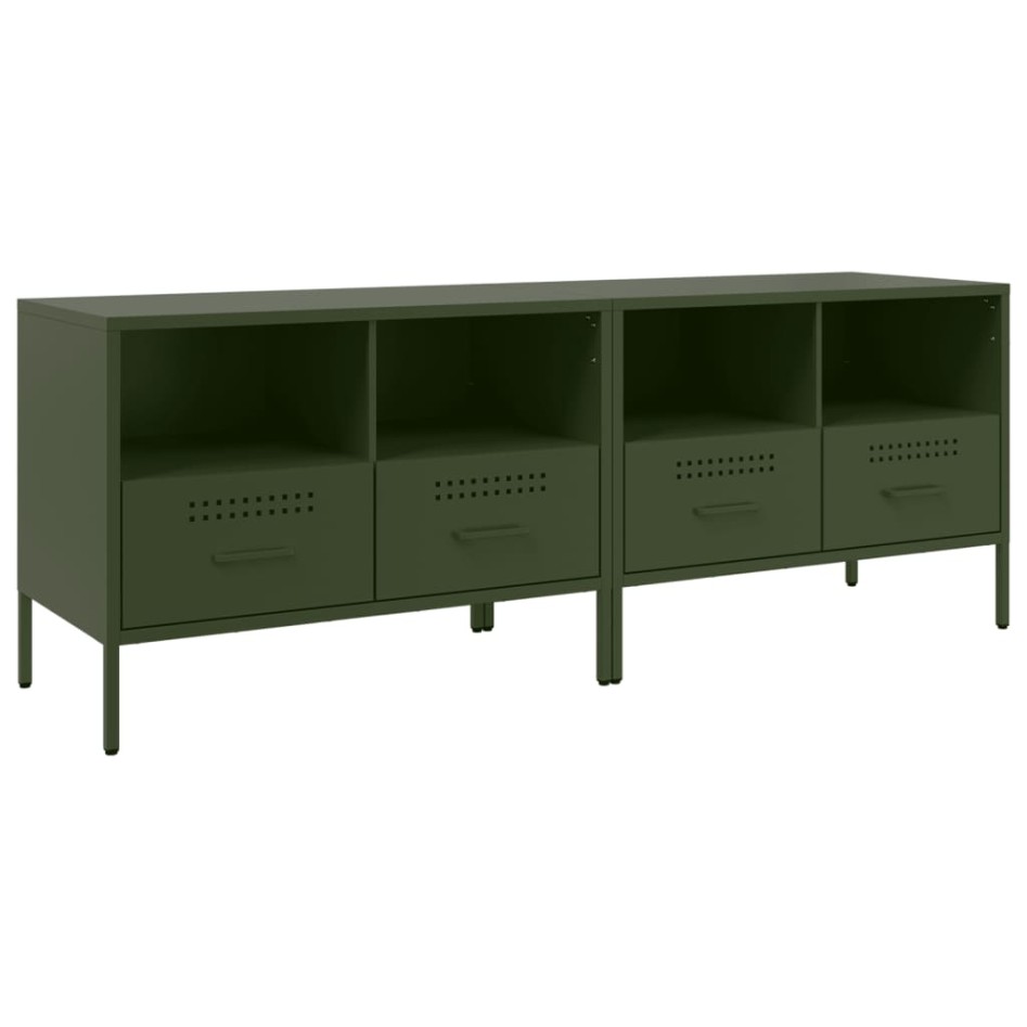 Muebles para TV 2 unidades acero verde oliva 68x39x50,5