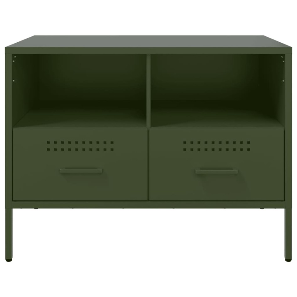 Muebles para TV 2 unidades acero verde oliva 68x39x50,5