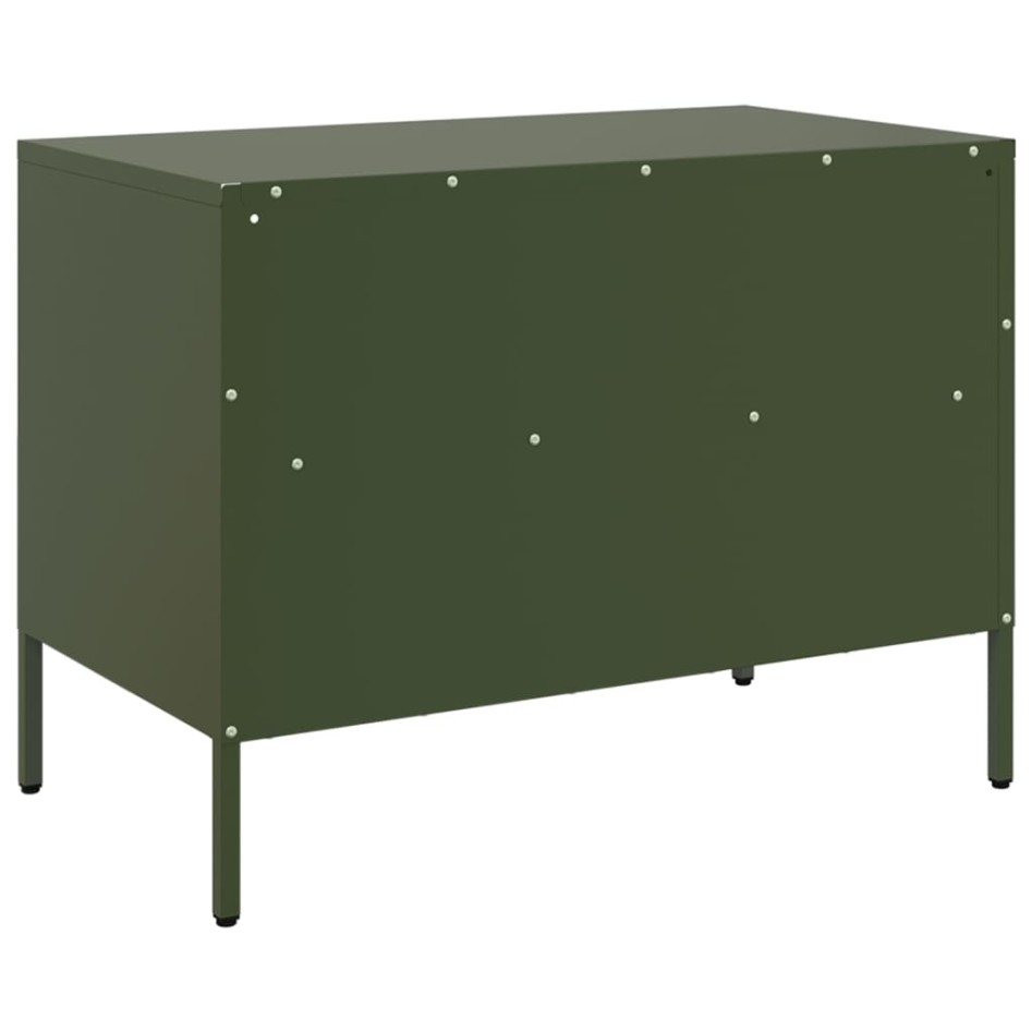 Muebles para TV 2 unidades acero verde oliva 68x39x50,5